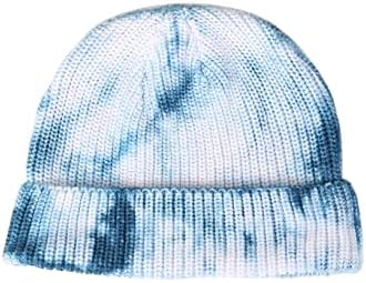 Kravat boya kaflı Bere şapka Erkekler ve Kadınlar için Gevşek Örme Kış Şapka Katı Bere İzle Şapka Kafatası Kap