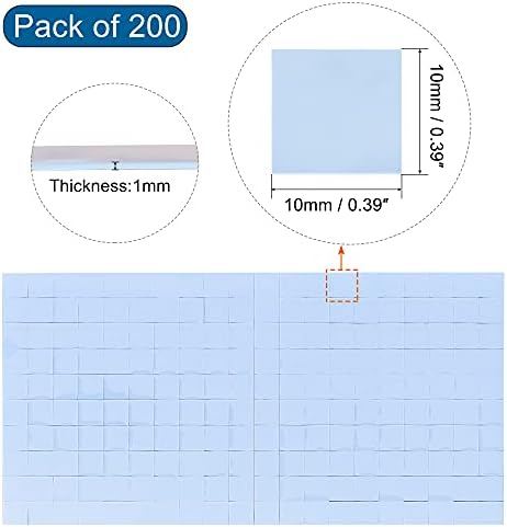 Meccanıxıty Yumuşak Silikon Termal İletken Pedleri 10mm x 10mm x 1mm Soğutucu Soğutma Bileşenleri için Mavi Paketi 200