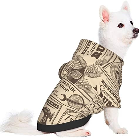 ZENMEBAN Küçük Cins Pet Giyim, Retro Gazete köpeğin Hoodies, Sıcaklık Pelerin Veya Battaniye Köpekler için-6 Boyutları