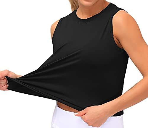 Ejderha Fit Kadın Kolsuz Yoga Tops Egzersiz Serin T-Shirt Koşu Kısa Tankı Kırpma Üstleri