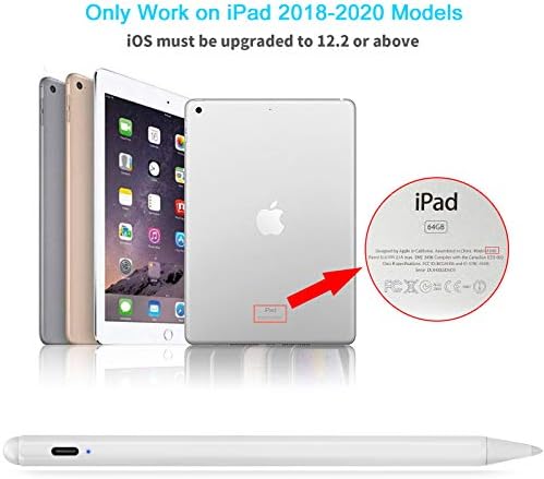 2020 iPad Pro 12.9-İnç Palm Reddi ile 4. Nesil Stylus Kalem, 1.0 mm Plastik Uçlu Aktif Stylus Apple iPad için Dijital Kalem Pro