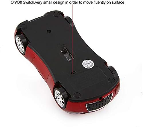ECOıNVA Kablosuz Spor Araba Fare Masaüstü Dizüstü Bilgisayar Optik Mouse Fare AAA Pil Nano USB 2.4 GHz Oyun Fare (Kırmızı)