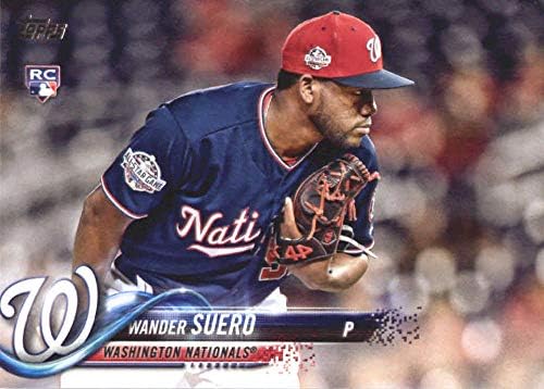 2018 Topps Güncelleme ve Vurgular Beyzbol Serisi US249 Wander Suero RC Çaylak Washington Nationals Resmi MLB Ticaret Kartı