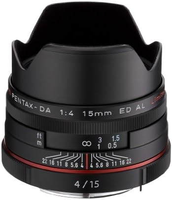 Pentax K-Mount HD DA 15mm f / 4 ED AL Pentax KAF Kameralar için 15-15mm Sabit Lens (Sınırlı Siyah)