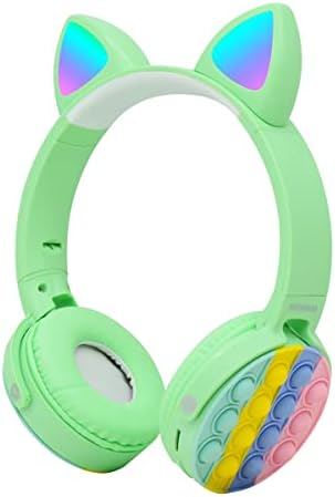 Basın Kabarcıklı Bluetooth Kulak İçi Kulaklık, Çocuk Kulaklıkları, LED Işıklı Renkli Stereo Kablosuz Bluetooth Kulaklık, Çocuk