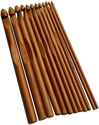 12 adet 6 Bambu Tığ Hooks İğne Örgü Hooks Örgü İpliği, 3 ila 10mm Çapları