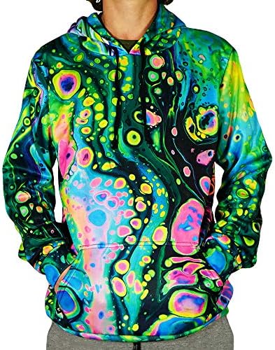 Elektro İplikler • %100 Polyester Grafik Hoodie, Erkekler ve Kadınlar için Renkli Sweatshirt