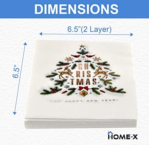 ANA SAYFA-Noel Ağacı Kağıt Peçeteli X Beyaz, 6.5 inç Noel Peçeteleri-Öğle Yemeği Kokteyli Öğle Yemeği Büfesi-Tatil Akşam Yemeği