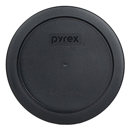 Cam Kaseler için Pyrex 7201-PC 4 Bardak Yuvarlak Saklama Kapağı (4, Siyah) (FBA_7201-PC)