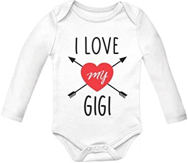 Bebek Bebek Sevgililer Günü Onesie için Gigi Büyükanne Kıyafetlerimi Seviyorum