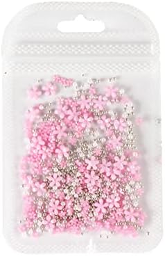 Çiçek Tırnak Rhinestones ile Boncuk, 200 pcs 3D Akrilik Çiçekler Nail Art Süslemeleri Manikür Tasarımlar Çiviler tırnak süsü