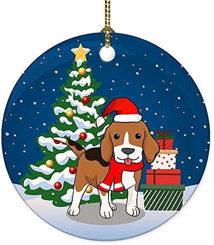 Noel Pet Süsler, Beagle Köpek Seramik Süs Dekoratif Asılı Hatıra Komik Noel ağaç Dekor, 3