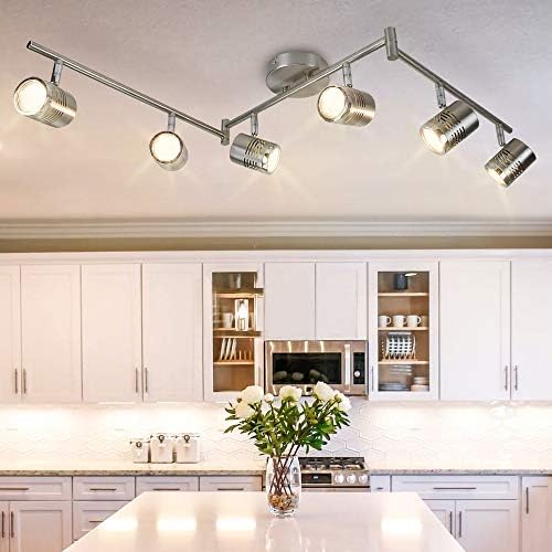 DLLT 6-Light parça aydınlatma armatürleri salıncak kolu, mutfak tavan spot ışık, gömme montaj katlanabilir parça raylı aydınlatma