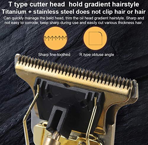 Saç Kesme Tımar Şarj Edilebilir Akülü Yakın Kesme T-Bıçak Düzeltici Erkekler için 0mm Baldheaded Saç Kesme Sıfır Boşluklu Detay