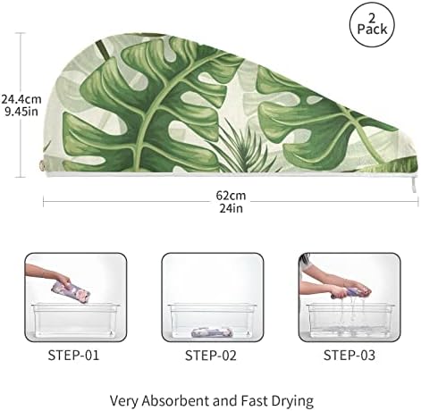 Tropikal Palmiye Yaprakları mikrofiber saç havlu Kadınlar için Anti Bukle Süper Emici çabuk kuruyan saç havlu Wrap Kadınlar için