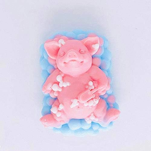 Piggy Sabun Kalıp, mutlu Banyo Domuz Kabarcık Banyo Silikon Kalıp Yapımı için El Yapımı Sabun Losyon Bar Sanat Zanaat DIY Mum