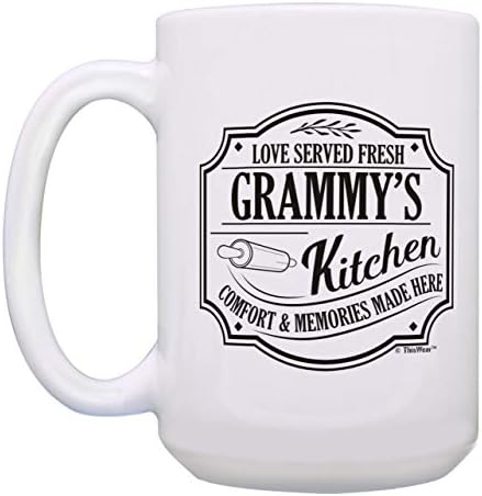 Grammy Takdir Hediye Aşk Hizmet Taze Grammy Mutfak Konfor 2 Paket Seramik 15 oz Kahve Kupa Seti Grammy