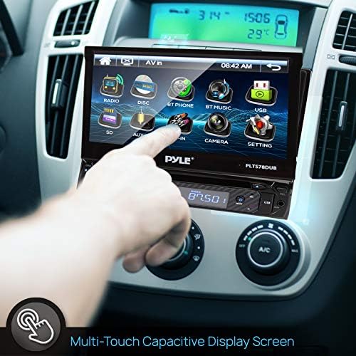 Pyle Tek DİN Kafa Ünitesi Alıcı-ın-Dash Araba Stereo ile 7” Çok Renkli Dokunmatik Ekran & Scosche GM02B Tel Koşum bağlamak için