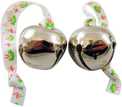 Flamingo Çan Süsleme Tropikal Baskı Kurdele ve Kutulu, 2'li Paket üzerinde Noel Ağacı için Jingle Bells Seti