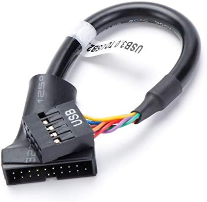 (Bilgisayar Kabloları, Yeni Konektörler Uzatma Kablosu 13cm USB 3.0-USB 2.0 20 pin Erkek-9 pin Dişi Dönüştürücü Adaptör Kablosu