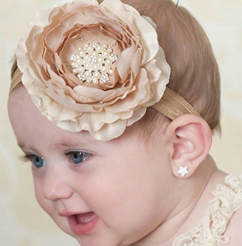 Eliffete Bebek Kız El Yapımı Çiçek Rhinestone Kafa Bandı Saç Aksesuarı Kafa Wrap