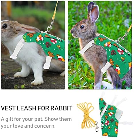 balacoo Noel Tavşan Tasma ve Koşum Set Bunny Tavşan Elbise Giysi Yürüyüş Koşum Yelek Kaçış Geçirmez Pet Kaynağı için Tavşan Kirpi