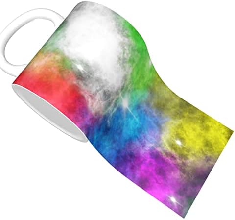 Seramik Kahve Fincanları Ofis Ve Ev Kullanımı İçin Baskılı Renkli Bulut 11 Oz Su Şişeleri Saplı, kupa Hediye Seti Erkekler Kadınlar