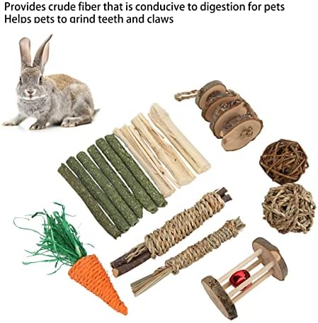 Zerodis Pet Çiğnemek oyuncak seti, Pet Anksiyete ve Stres Rahatlatmak 15 Adet Doğal Ahşap Küçük Evcil Çiğneme ve Oyuncaklar Oynamak