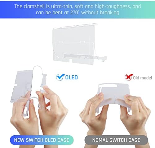 FUNDİARY Anahtarı OLED Temizle Vaka, koruyucu Kapak için Nintendo Anahtarı OLED Modeli Aksesuarları ile Ekran Koruyucu ve 8 Adet