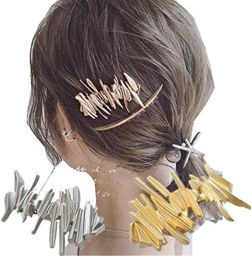 U-M Kız Kadın 1 adet Vintage Metal Düzensiz At Kuyruğu Tutucu Klip, Yan saç tokası Barrette, Patlama Saç Pençe Saç Aksesuarları
