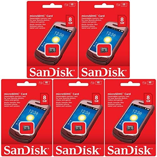 5 Paket SanDisk 8 GB microSD SDHC Sınıf 4 TF Bellek Flash Kart SDSDQM-008G-B35 ile OEM microSD Okuyucu