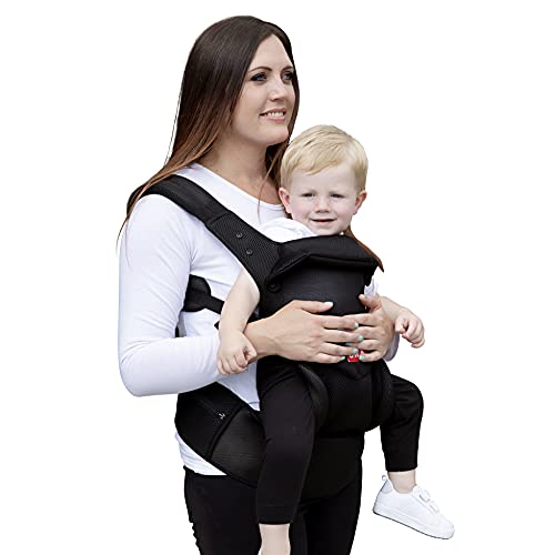 Bebek Taşıyıcı-Sırt Çantası Bebek Yumuşak Taşıyıcı Nefes Alabilen Soğutma Örgü Kumaştan Yapılmış Siyah Bebek Tutucu-Baş ve Boyun
