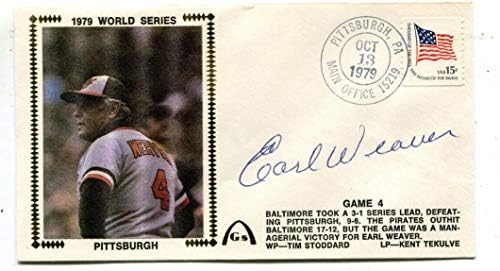 Earl Weaver Pittsburgh Dünya Serisi Ekim 13,1979 İmzalı İlk Gün Kapağı-MLB İmzaları Kesti