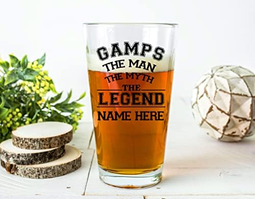 Prezzy Kişiselleştirilmiş Gamps Adam Efsane Efsane Bira Bardağı Noel Emeklilik Babalar Günü Komik bira bardağı Cam 16 oz