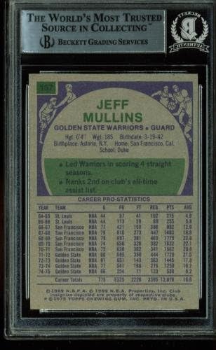 Warriors Jeff Mullins İmzalı Kart 1975 Topps 157 BAS Slabbed-Basketbol Slabbed Vintage Kartları