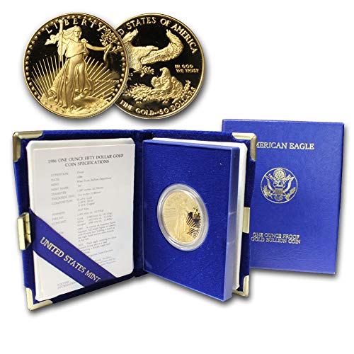 1986-Günümüz (Rastgele Yıl) 1oz Amerikan Altın Kartal G$50 Kanıt w/OGP