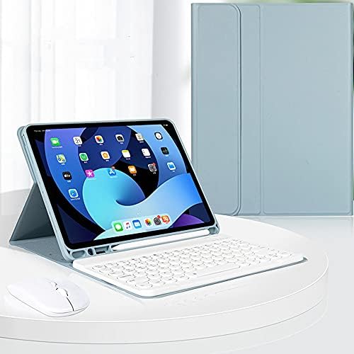 Klavye Kılıf için iPad Pro11 2021 ile Fare, Ayrılabilir Kablosuz Klavye-Kalemlik - Yuvarlak Klavye Tuş İnce Kapak Standı Kapak