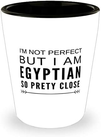 Egyptian Shot Glass-Funny Gift For Egyptian-Ben Mükemmel Değilim Ama Ben Mısırlıyım Çok Yakın Çekim Cam Mısır Komik Hediye