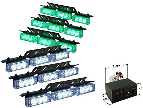BININBOX 54 LED acil otomobil araç Strobe flaş ışıkları barlar uyarı ışığı için cam Dash Grille (mavi + beyaz)