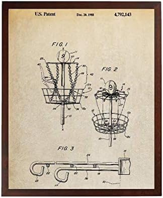 Şalgam Tasarımları Frizbi Patent Baskılar Disk Golf Sepeti Frizbi Golf Blueprint sanat posterleri Frizbi Duvar Sanatı TDP1021