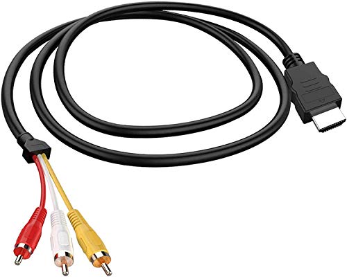 Avendor HDMI RCA Kablosu, HDMI 3-RCA Video Kablosu Siyah Altın Kaplama, 1080 P 5ft / 1.5 m HDMI Erkek 3-RCA Video Ses AV Kablosu