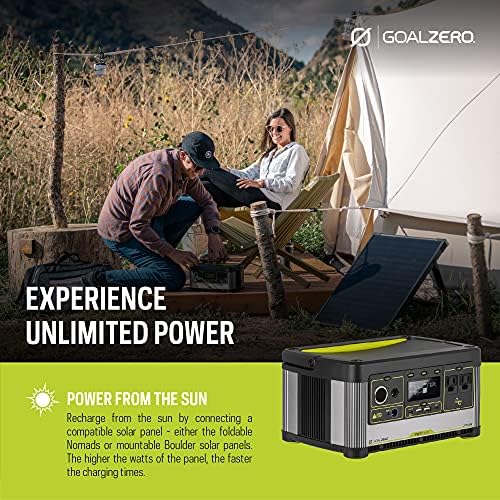 Goal Zero Yeti 500X Taşınabilir Güç İstasyonu, 505-Watt-Saat Taşınabilir Lityum-Pil Acil Güç İstasyonu, Dış Mekan Güneş Jeneratörü,