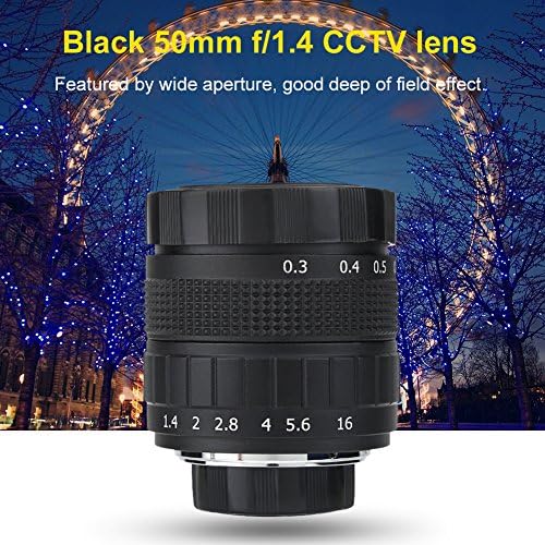 CCTV Lens C Dağı için, 50mm f / 1.4 Kapalı Devre TV Lens Manuel Sabit Odak Lens Makro Fotoğrafçılık Kamera Aksesuarı, C Dağı