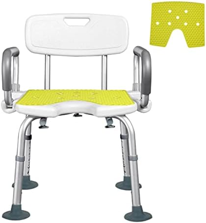 CHENXU Duş Banyo Sandalyesi Yüksekliği Ayarlanabilir Duş Sandalyesi Yaşlılara ve Engellilere Yardımcı Olur Çıkarılabilir Kollar