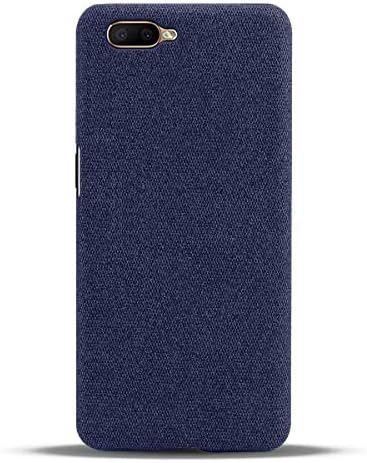 SHUNDA Kılıf için Oppo A5( AX5), Ultra İnce Keçe Kumaş Anti-Parmak İzi Koruma Kapağı için Oppo A5 (AX5) - Mavi