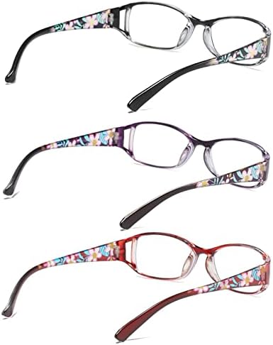 MMOWW okuma gözlüğü Moda Desen mavi ışık Engelleme Bilgisayar Okuyucular Hafif Tam Çerçeve Kadınlar için 3 Paket