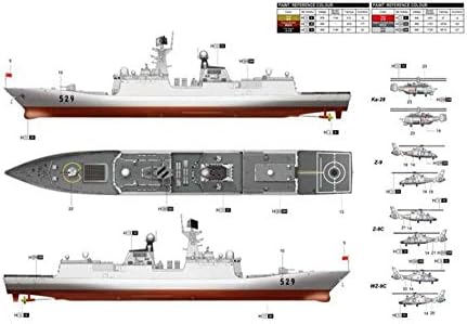 XuetongXT Zorlu Askeri Savaş Gemisi Bulmaca Kitleri, 1/350 Ölçekli Çin Donanması 054A 529 Stealth Füze Fırkateyn Modeli, çocuk