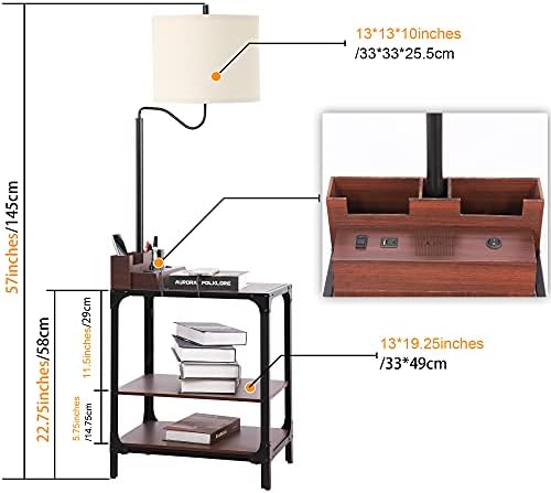 Oturma Odası ,Yatak Odası ,Misafir Odası için Kablosuz Hoparlörlü Sehpa lambası, USB Şarj Portu ve AC Çıkışlı Metal Masa Zemin