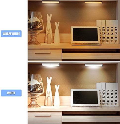 10 LED Sıcak Beyaz dolap ışıkları Hareket sensörlü ışık, Dolap altı ışıkları, USB Şarj Edilebilir Stick-on Merdiven Basamak ışık
